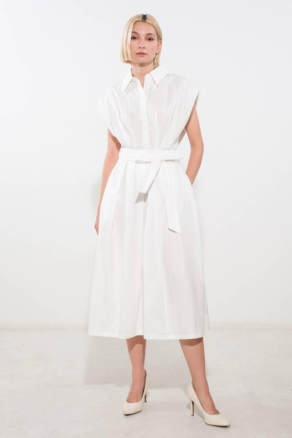 DEEPER CONNECTION WOVEN MIDI DRESS Flying Tomato