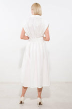 DEEPER CONNECTION WOVEN MIDI DRESS Flying Tomato