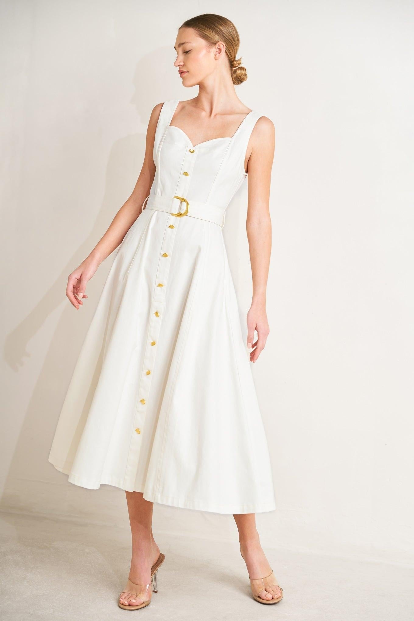 BELLA PORTOFINO WOVEN MIDI DRESS Flying Tomato