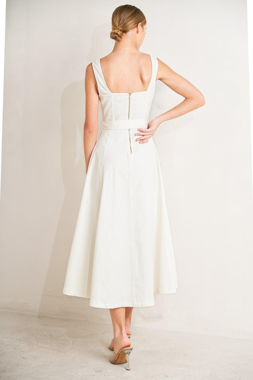 BELLA PORTOFINO WOVEN MIDI DRESS Flying Tomato