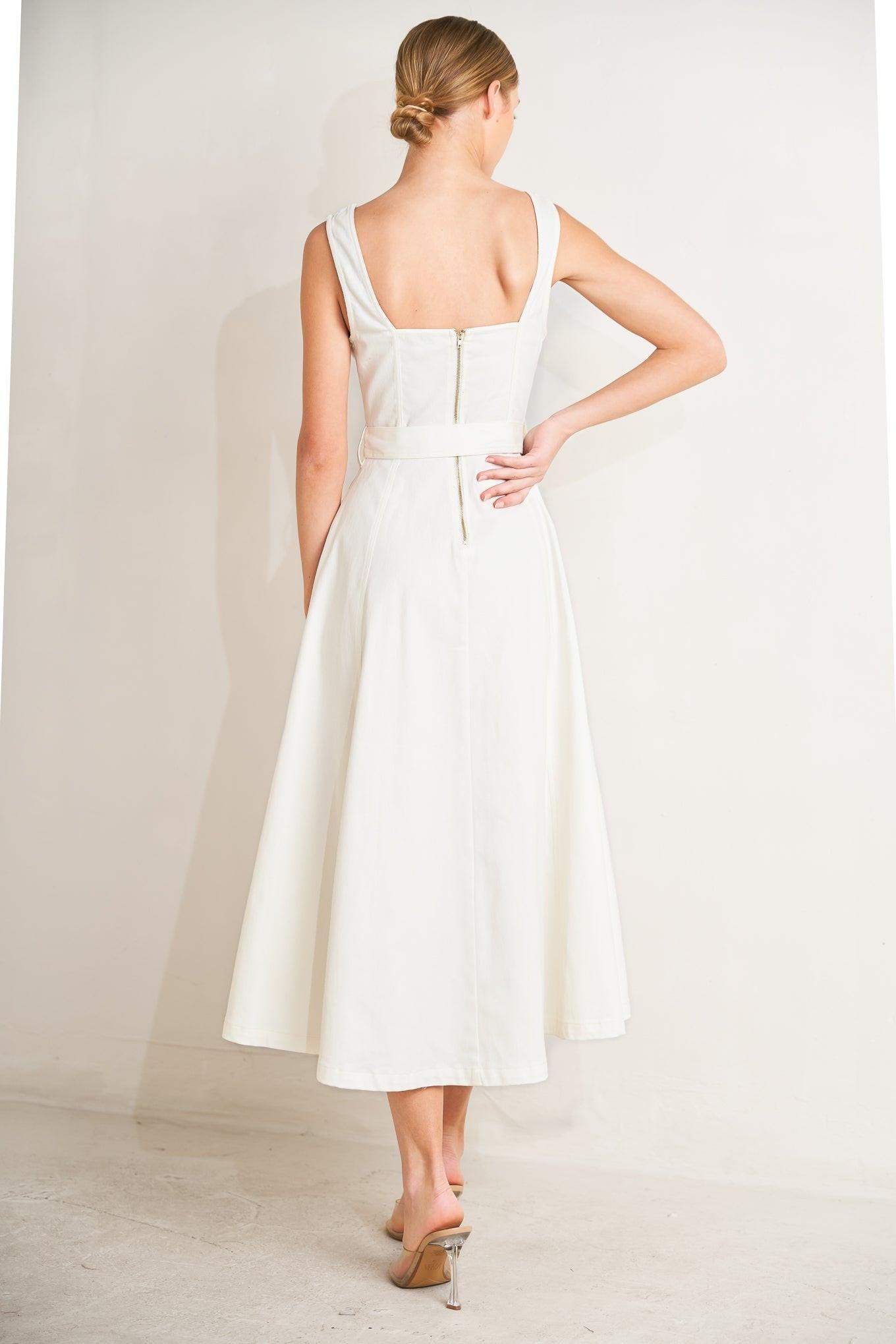 BELLA PORTOFINO WOVEN MIDI DRESS Flying Tomato