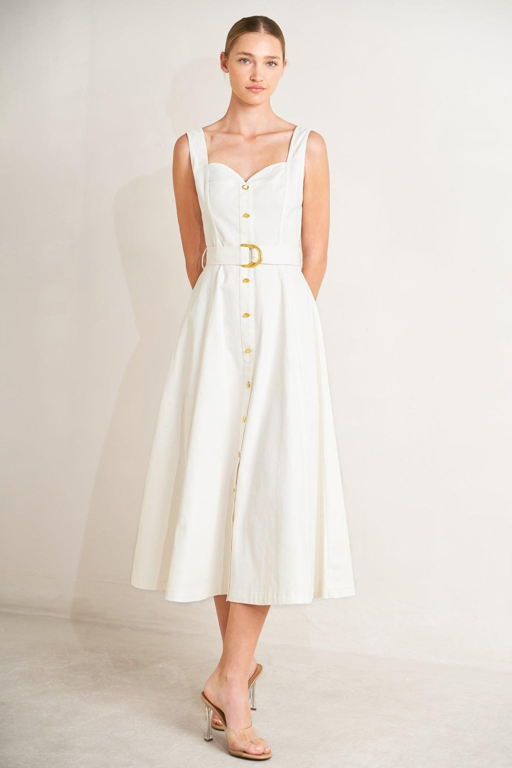 BELLA PORTOFINO WOVEN MIDI DRESS Flying Tomato