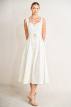 BELLA PORTOFINO WOVEN MIDI DRESS Flying Tomato