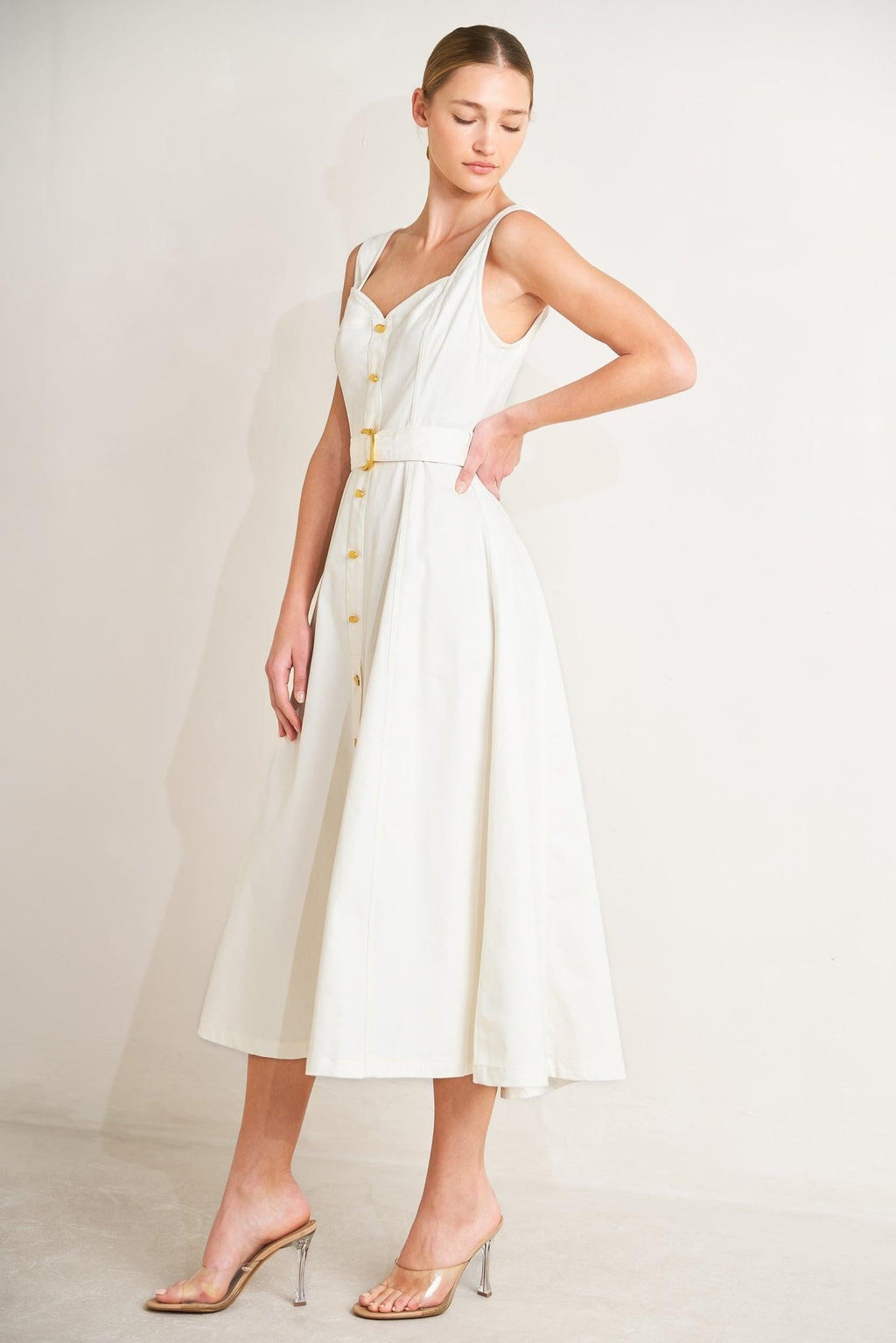 BELLA PORTOFINO WOVEN MIDI DRESS Flying Tomato
