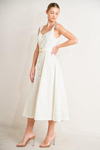BELLA PORTOFINO WOVEN MIDI DRESS Flying Tomato