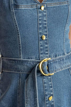 PRETTIEST BEHAVIOR DENIM MIDI DRESS Flying Tomato
