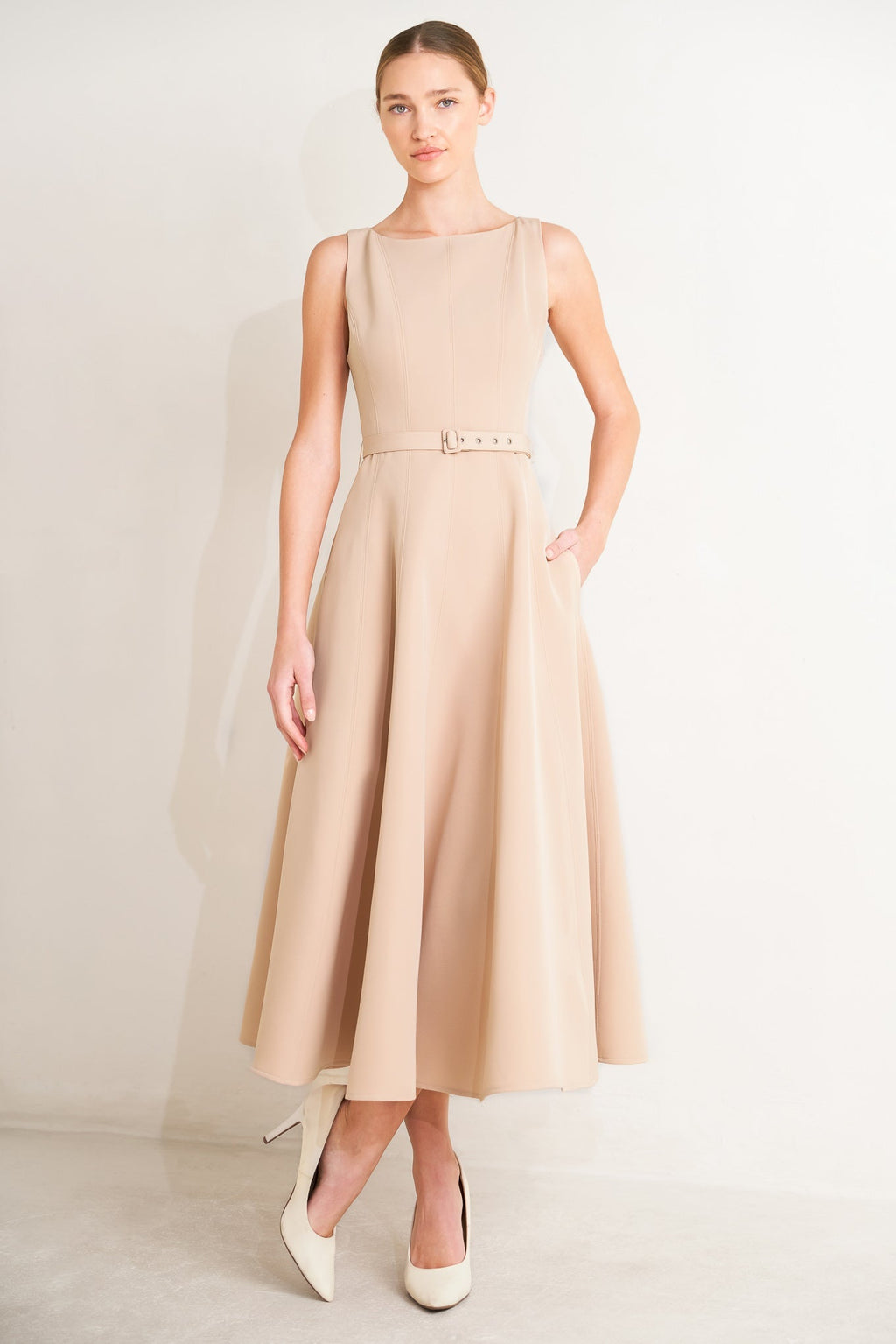 LIVING THE DREAM PINK WOVEN MIDI DRESS Flying Tomato