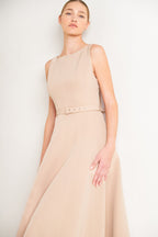 LIVING THE DREAM PINK WOVEN MIDI DRESS Flying Tomato
