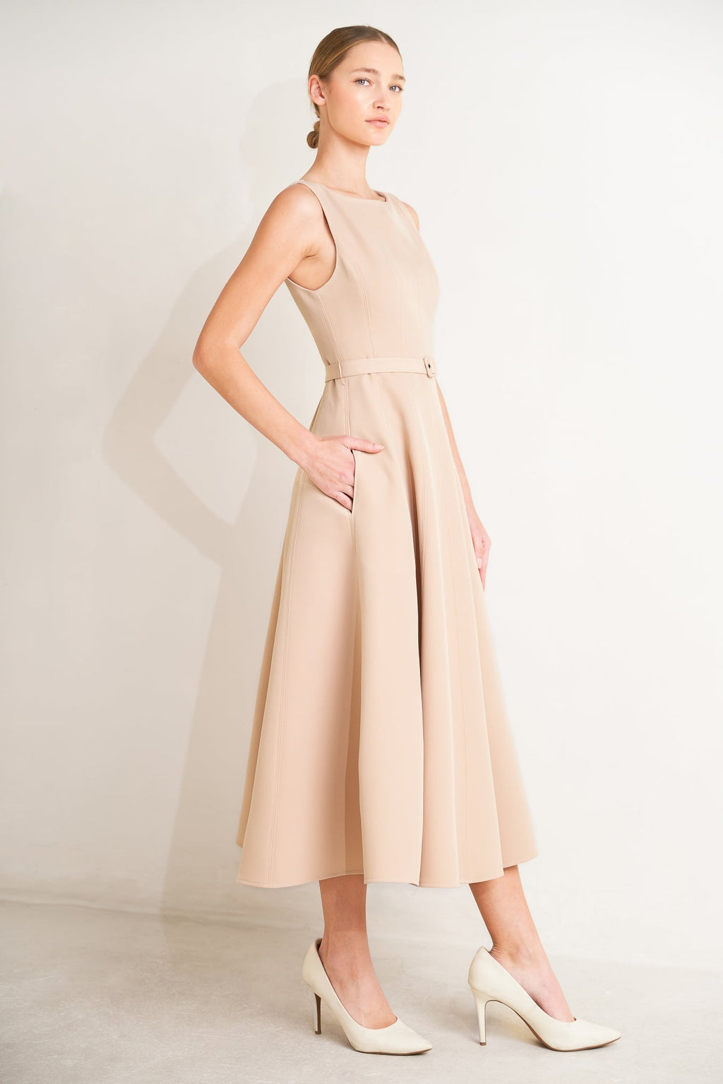 LIVING THE DREAM PINK WOVEN MIDI DRESS Flying Tomato