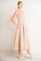 LIVING THE DREAM PINK WOVEN MIDI DRESS Flying Tomato