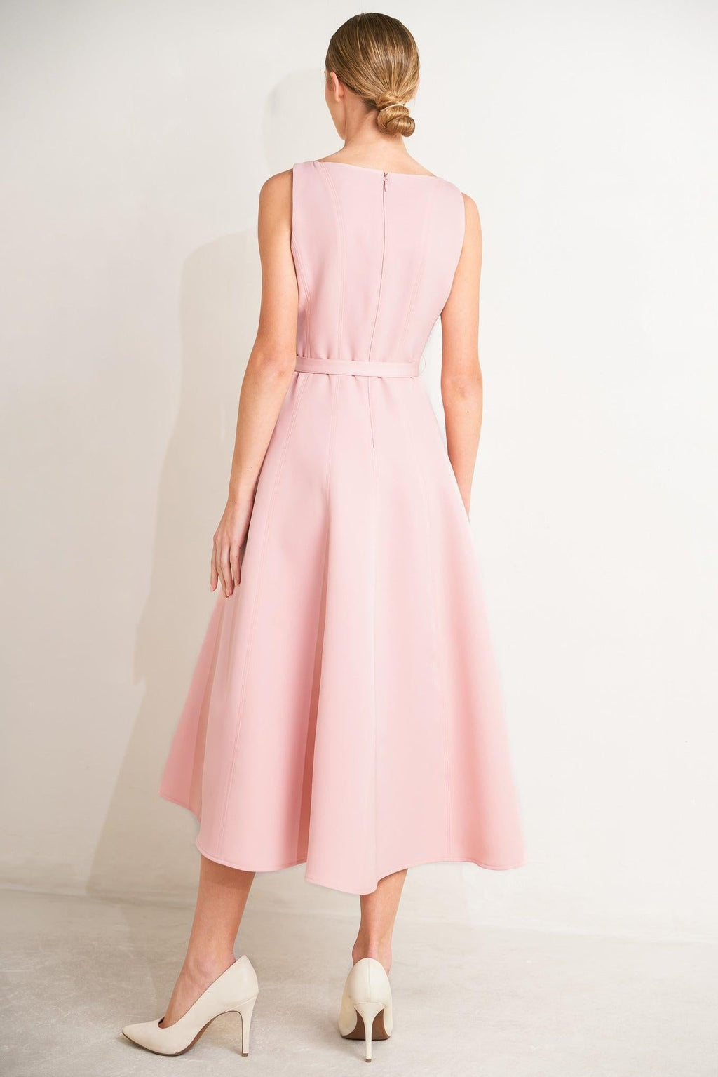 LIVING THE DREAM PINK WOVEN MIDI DRESS Flying Tomato