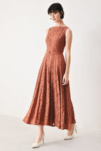 TRUE ROMANCE WOVEN LACE MIDI DRESS Flying Tomato