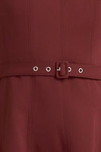 LIVING THE DREAM WINE WOVEN MIDI DRESS Flying Tomato