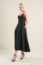 YOU ARE MY SUNSHINE DENIM MIDI DRESS Flying Tomato