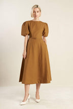 CAN'T STOP ME WOVEN MIDI DRESS Flying Tomato