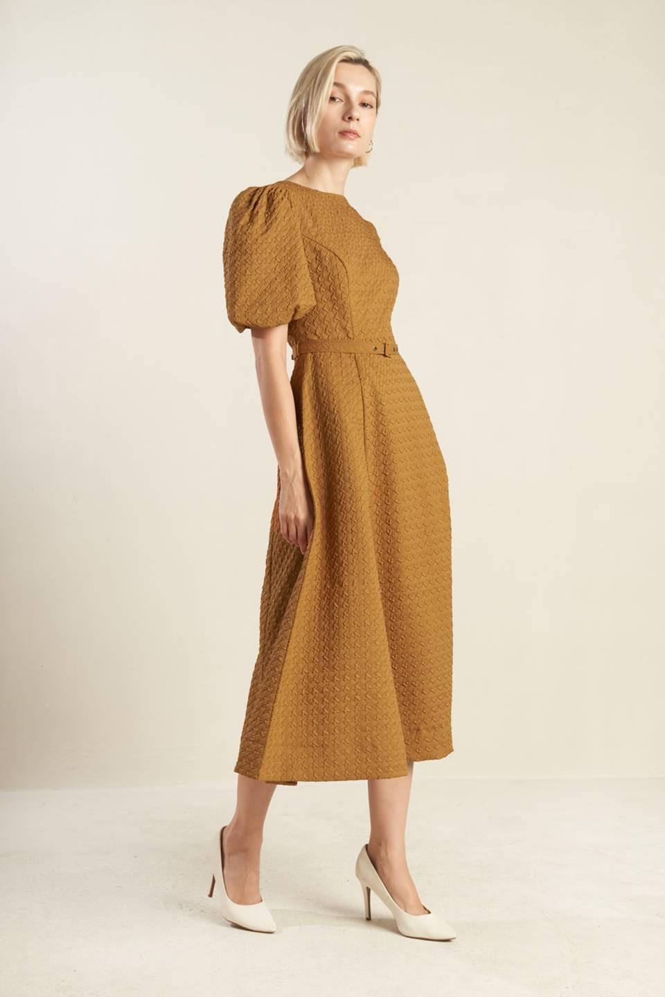 CAN'T STOP ME WOVEN MIDI DRESS Flying Tomato