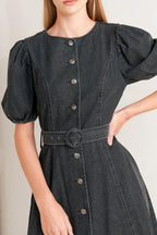 IN MY MIND DENIM MIDI DRESS Flying Tomato