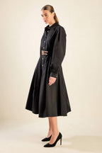 MIDNIGHT MASQUERADE WOVEN MIDI DRESS Flying Tomato