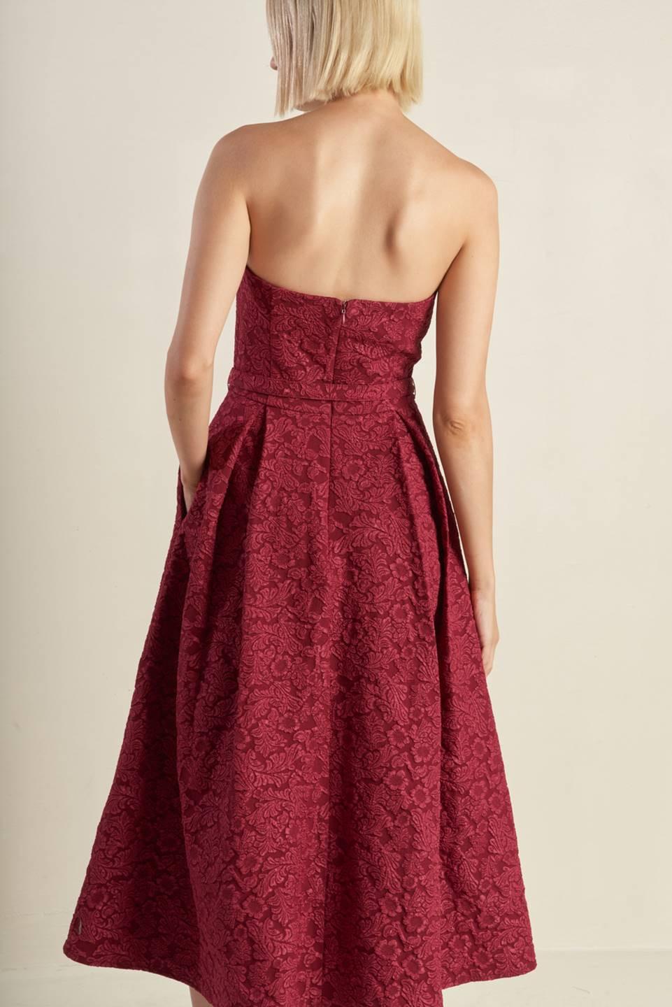 GLORIOUS SHINE WOVEN MIDI DRESS Flying Tomato