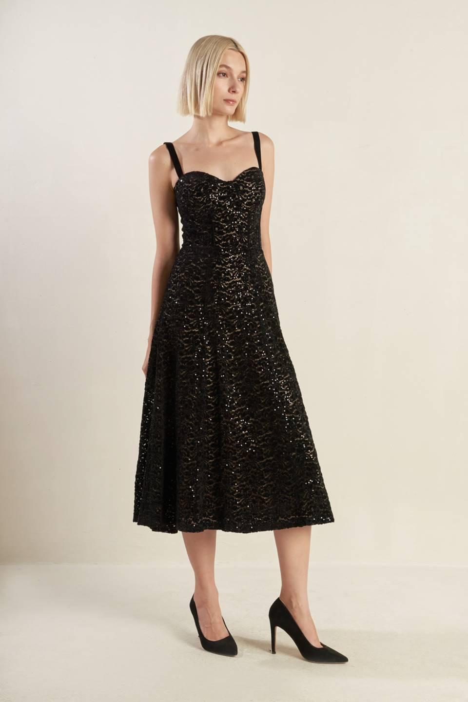 STAPLE MOMENT WOVEN LACE MIDI DRESS Flying Tomato