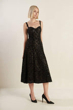STAPLE MOMENT WOVEN LACE MIDI DRESS Flying Tomato