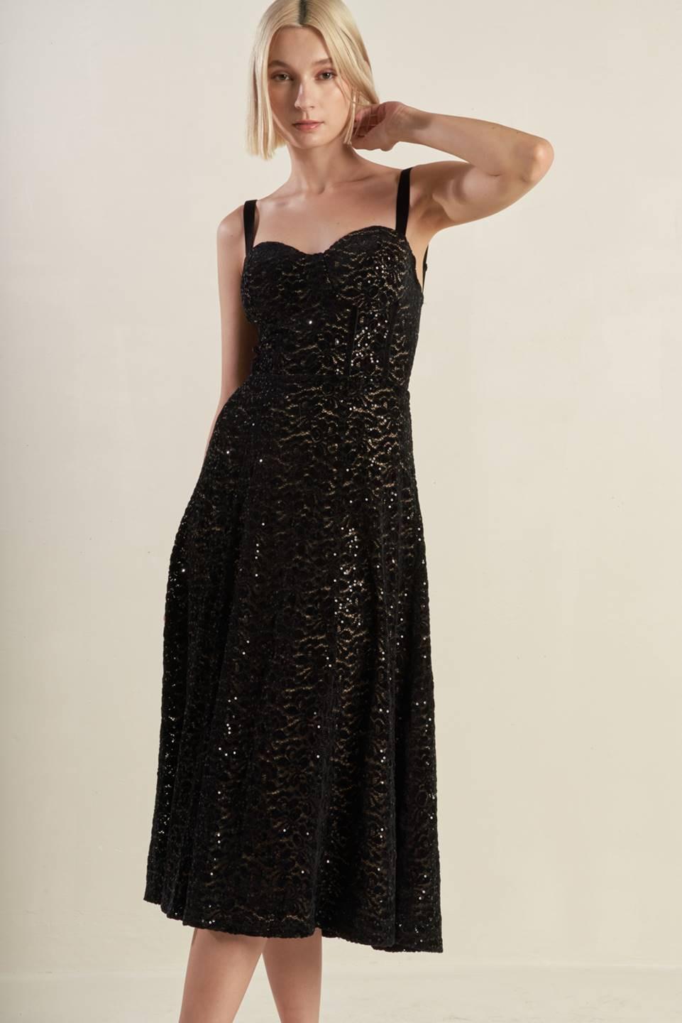 STAPLE MOMENT WOVEN LACE MIDI DRESS Flying Tomato