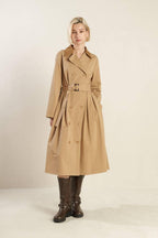 FALLING LEAVES WOVEN MIDI TRENCH COAT Flying Tomato