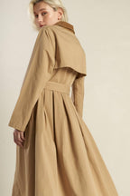 FALLING LEAVES WOVEN MIDI TRENCH COAT Flying Tomato
