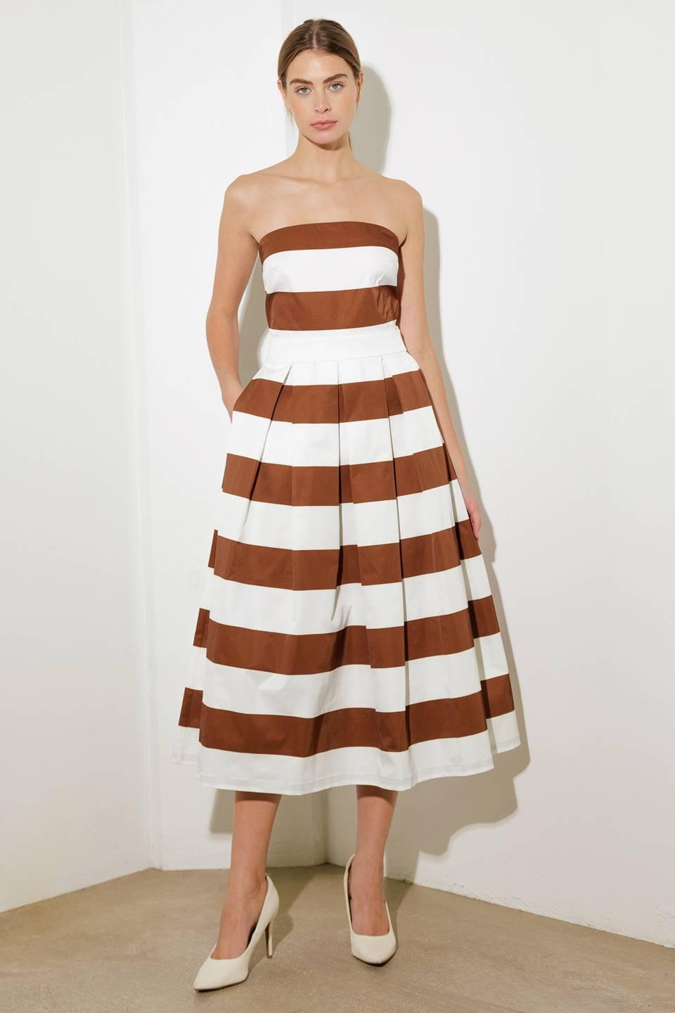 EVERYDAY HUSTLE RUST WOVEN MIDI DRESS Flying Tomato