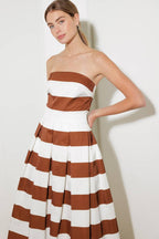 EVERYDAY HUSTLE RUST WOVEN MIDI DRESS Flying Tomato