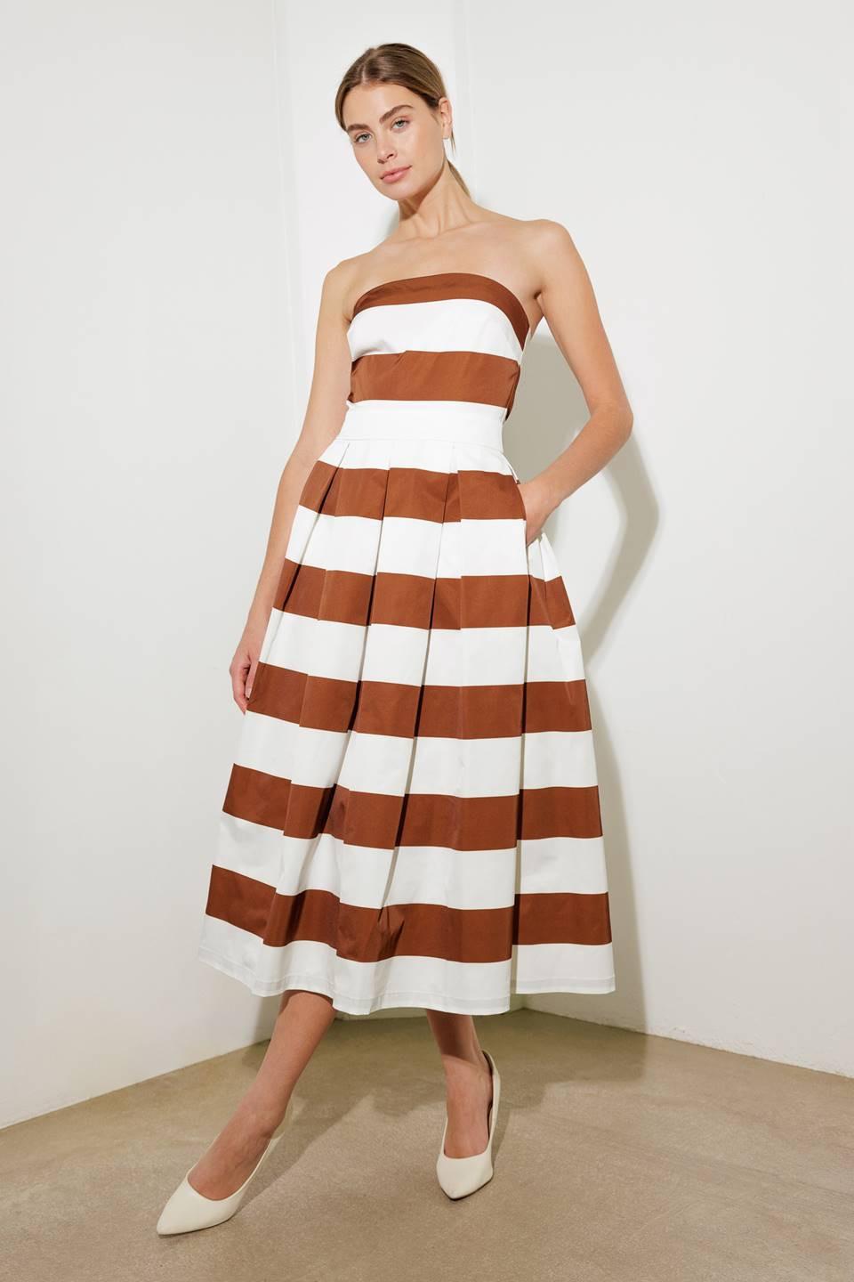 EVERYDAY HUSTLE RUST WOVEN MIDI DRESS Flying Tomato