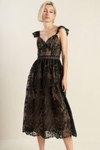 KNOW YOU BETTER LACE WOVEN MIDI DRESS Flying Tomato