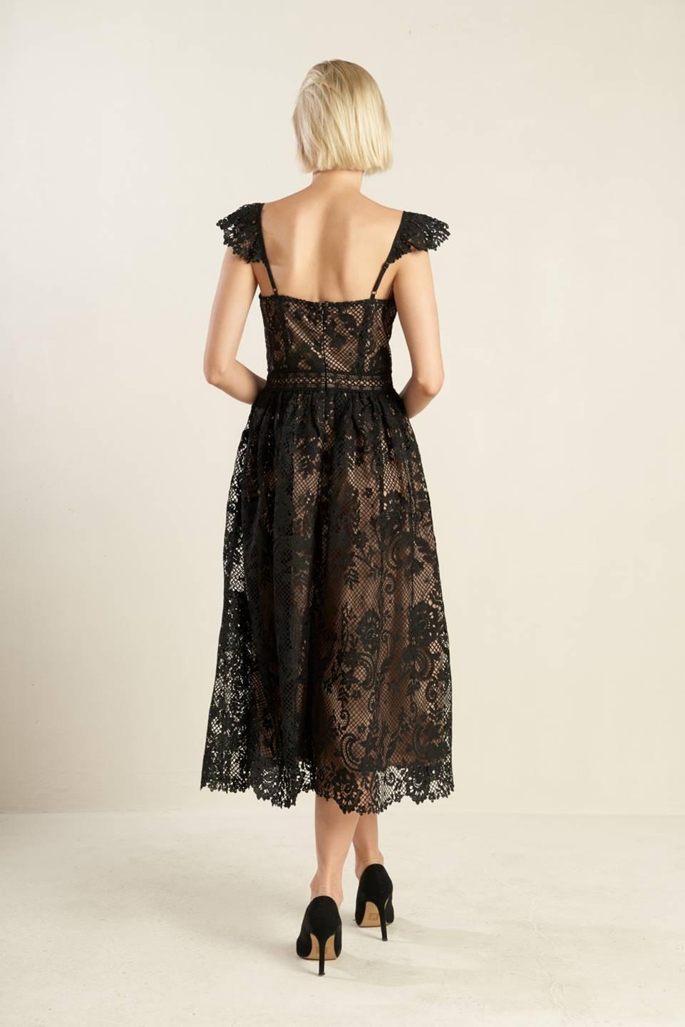 KNOW YOU BETTER LACE WOVEN MIDI DRESS Flying Tomato