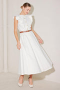 SOFT POWER STORY WOVEN MIDI DRESS Flying Tomato