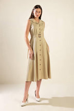 IDEAL APPROACH WOVEN MIDI DRESS Flying Tomato