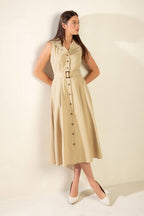 IDEAL APPROACH WOVEN MIDI DRESS Flying Tomato
