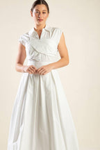 DREAMY IMPRESSION WOVEN MIDI DRESS Flying Tomato
