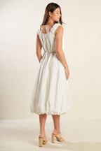 RIVERSIDE SIPS WOVEN MIDI DRESS Flying Tomato