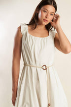 RIVERSIDE SIPS WOVEN MIDI DRESS Flying Tomato