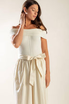 SOCIAL SEASON  OFF SHOULDER MIDI DRESS Flying Tomato