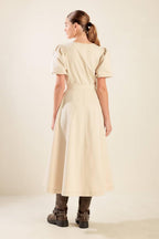 CAPTURED BY THE NIGHT TWILL MIDI DRESS Flying Tomato
