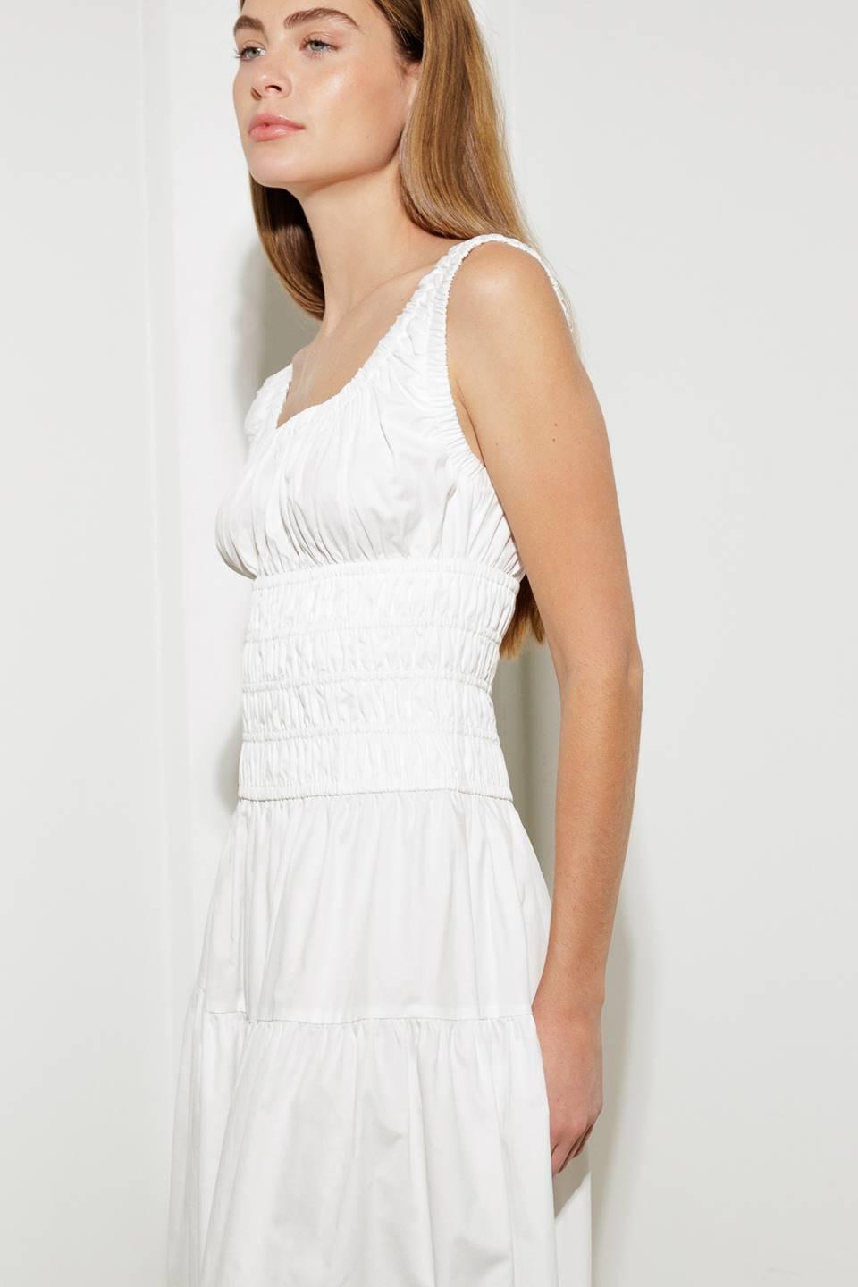 LOVELIEST LOOKS WHITE WOVEN MIDI DRESS Flying Tomato