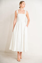 SERENE CHARM WOVEN MIDI DRESS Flying Tomato