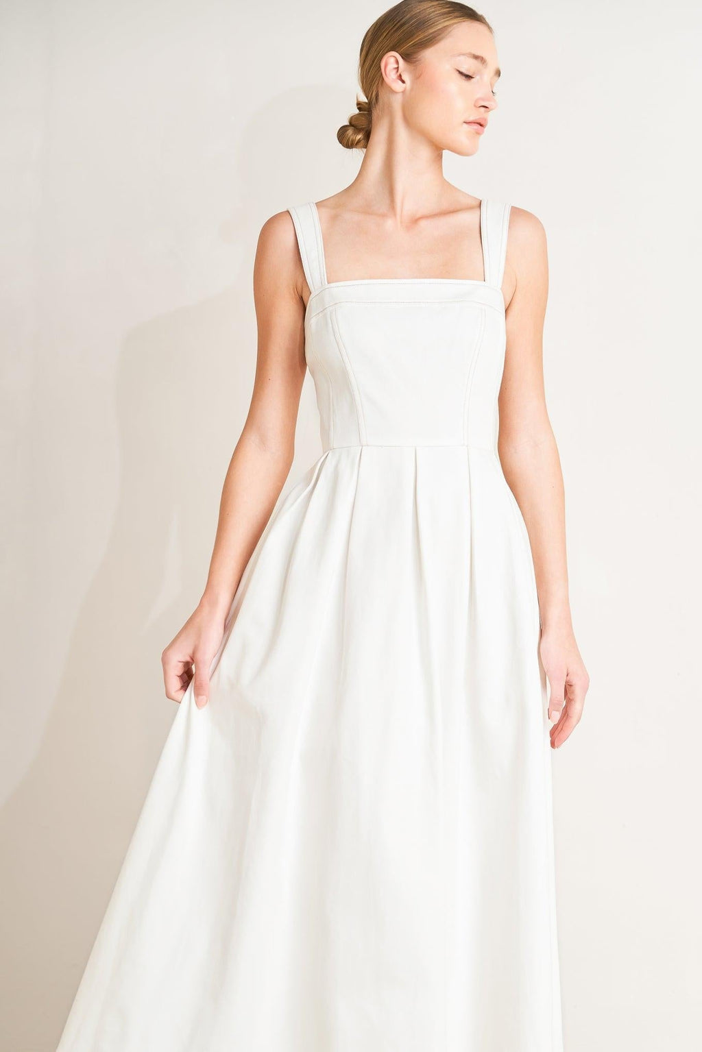 SERENE CHARM WOVEN MIDI DRESS Flying Tomato