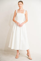 SERENE CHARM WOVEN MIDI DRESS Flying Tomato