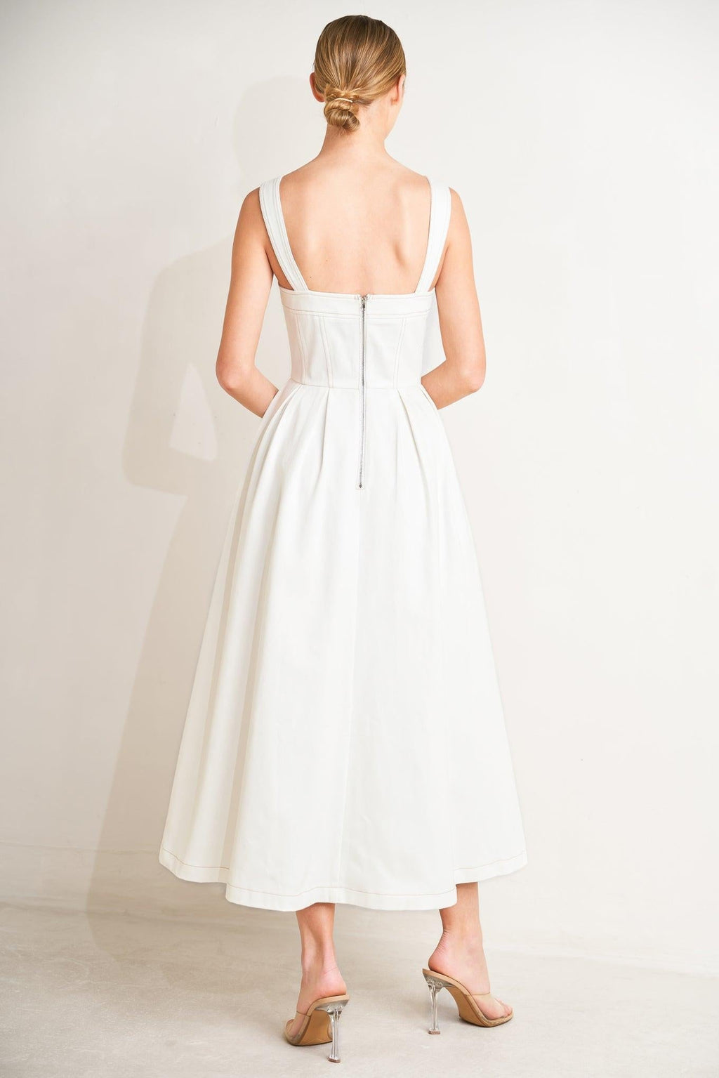SERENE CHARM WOVEN MIDI DRESS Flying Tomato