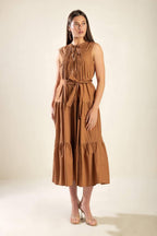 EVERYTHING I WANT WOVEN MIDI DRESS Flying Tomato