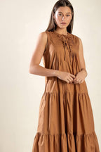 EVERYTHING I WANT WOVEN MIDI DRESS Flying Tomato