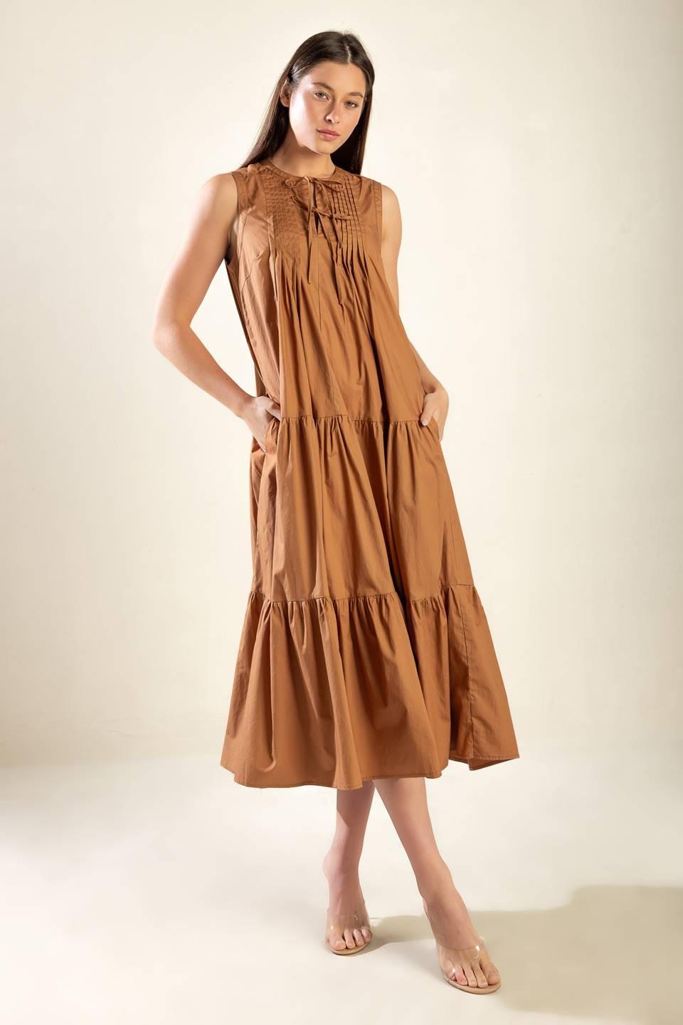 EVERYTHING I WANT WOVEN MIDI DRESS Flying Tomato