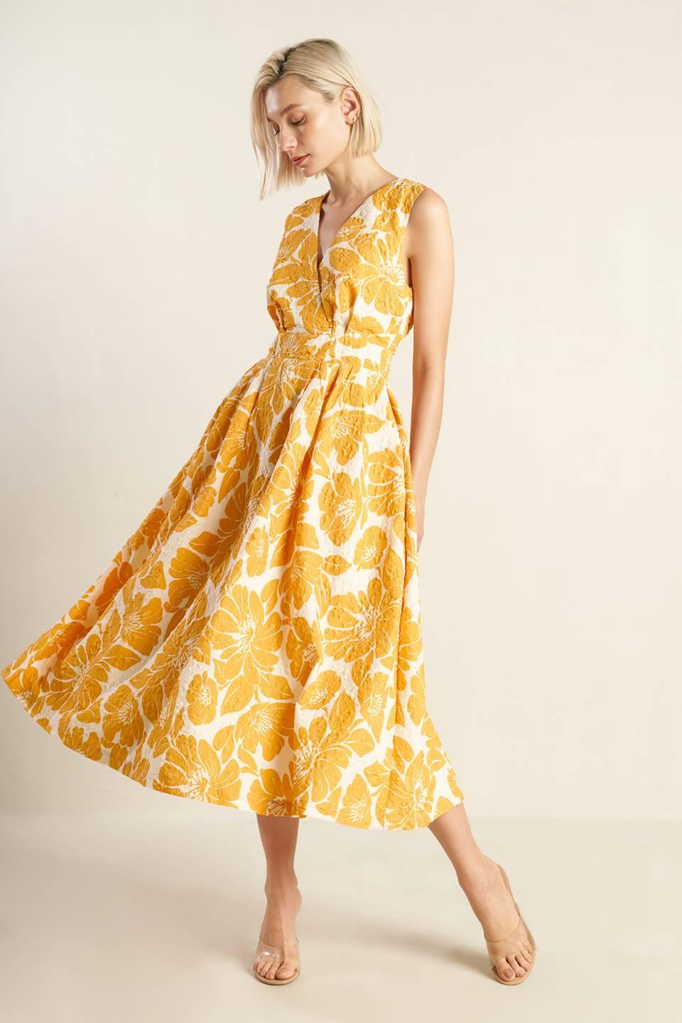 STARDUST STARLIGHT WOVEN MIDI DRESS Flying Tomato